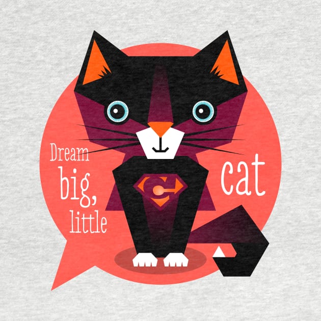 Illustration nursery cat - dream big, little cat by Piakolle